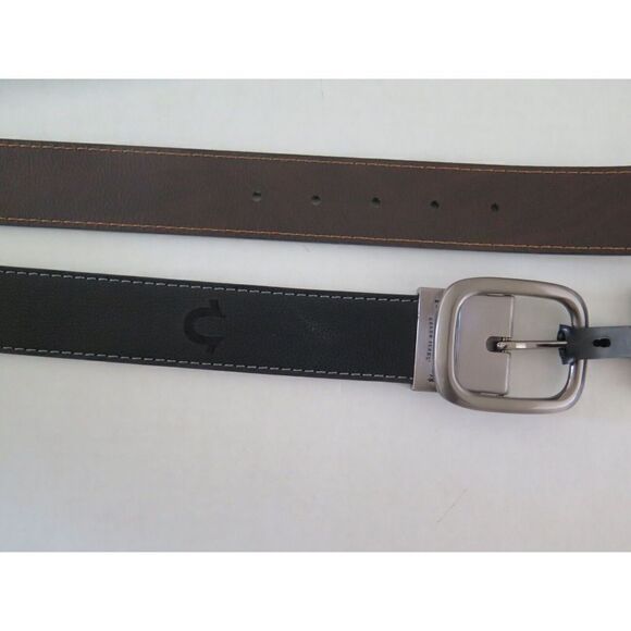 True Religion TR301536 Men Size 38 Black/Brown PU Leather Varis Reversible Belt - Picture 2 of 9